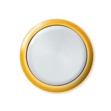 Realistic matte white button. Metal circle Ui component. Vector illustration Stockillustratie