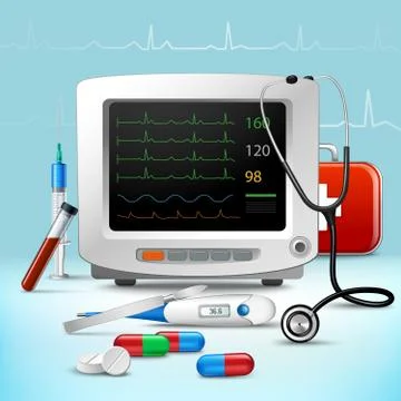 Realistic medical accessory set Stock Illustration