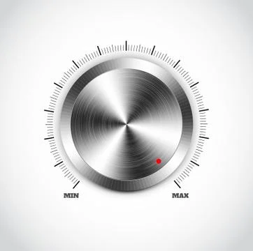 Realistic metal button with circular processing Stock Illustration