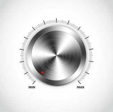 Realistic metal button with circular processing Stock Illustration