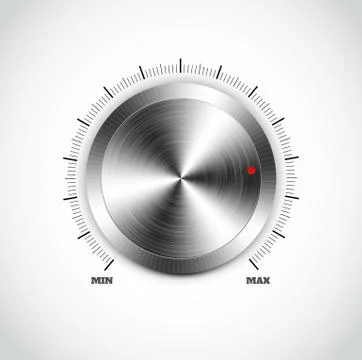 Realistic metal button with circular processing Stock Illustration
