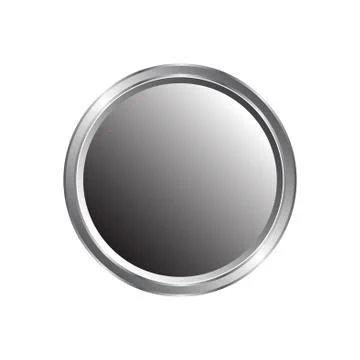 Realistic metal button with circular processing. Vector illustration Stock Illustration