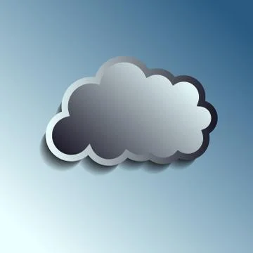 Realistic metal button - cloud icon. Vector illustration Stock-Illustration
