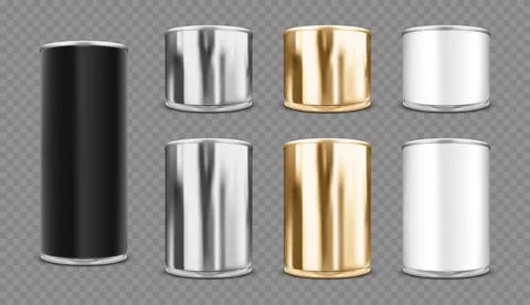 Realistic metal cans set. Vector illustration Stock Illustration