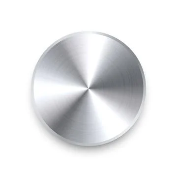 Realistic metal chrome button. Silver steel volume control knob. Application Stock Illustration