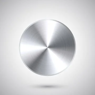 Realistic metal chrome button. Silver steel volume control knob. Application Stock Illustration