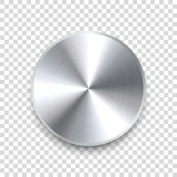 Realistic metal chrome button. Silver steel volume control knob. Application Stock Illustration