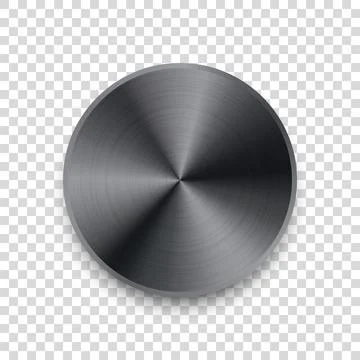 Realistic metal chrome button. Silver steel volume control knob. Application Stock Illustration