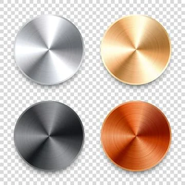 Realistic metal chrome button. Silver steel volume control knob. Application Stock Illustration