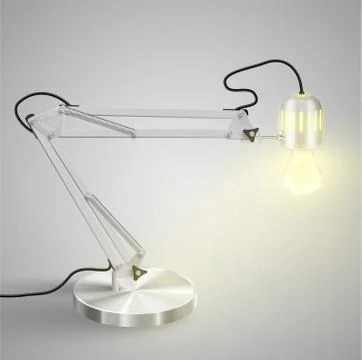 Realistic metal table lamp, vector. Stock Illustration