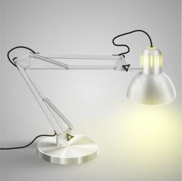 Realistic metal table lamp, vector. Stock Illustration