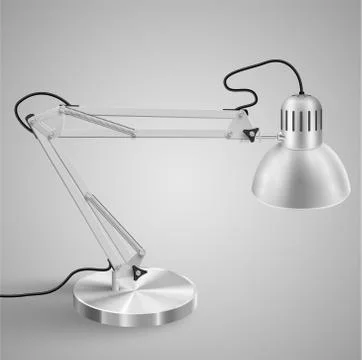 Realistic metal table lamp, vector. Stock Illustration