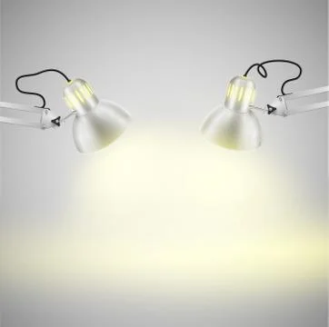 Realistic metal table lamps, vector. Stock Illustration
