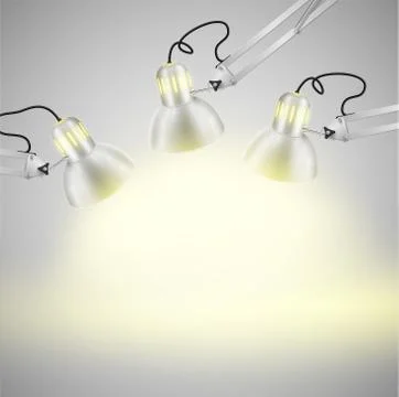 Realistic metal table lamps, vector. Stock Illustration