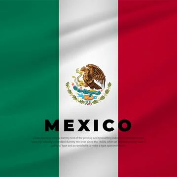 Realistic Mexico Flag Background. Mexico Independence Day Vector Illustration Stock Illustration