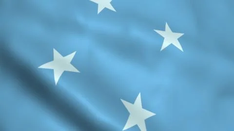 Realistic Micronesia flag Stock Illustration