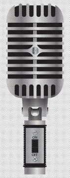 Realistic Microphone Black Dots Stock Illustration