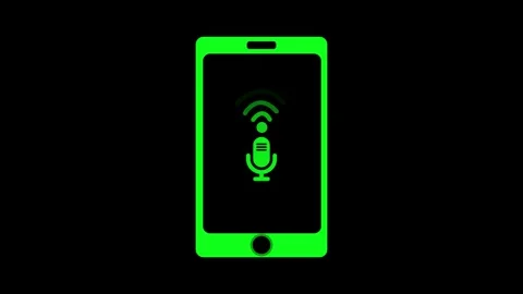 Realistic Microphone Frequency Wave Animation, Minimalist Smartphone with M.. Stock Footage 311734105