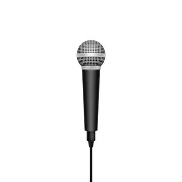 Realistic microphone isolated on white background. Vector illustration. Stock Illustration