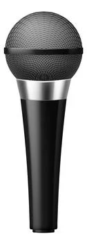 Realistic microphone. Scene singing device for concert and karaoke Stock Illustration