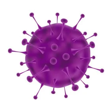 Realistic microscopic virus isolated on white background vector illustration Stock Illustration