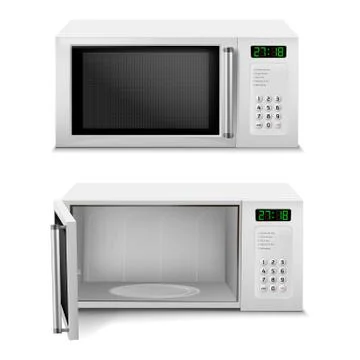 Realistic microwave with digital display Illustration