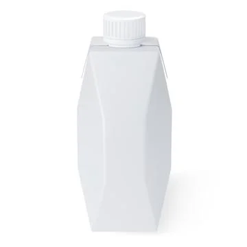 Realistic milk box, vector 3D white cardboard template for juice, dairy and Stock Illustration