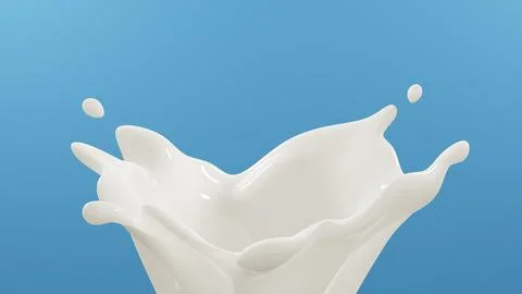 Realistic milk splashes or wave with drops and splatters. Liquid swirls and.. Stock Illustration