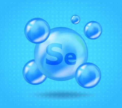 Realistic mineral Se Selenium design. Vitamin complex design for beauty Stock Illustration