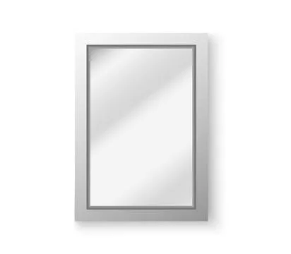 Realistic mirror set. Vector realistic mirrors set with blurry reflection Stock Illustration
