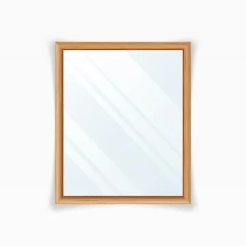 Realistic Mirrors Vector. Decoration Mirror With Reflection. Interior Decoration Illustrazione stock