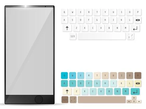 Realistic Mobile and mobile keyboard. Keypad template. Vector illustration Stock-Illustration
