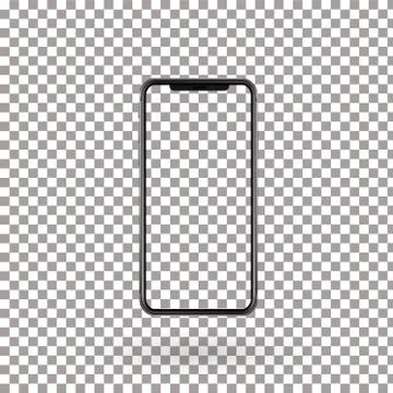 Realistic mobile phone with empty screen Stock Illustration