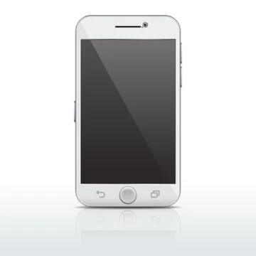 Realistic mobile phone, smartphone vector template, mockup with empty screen Stock Illustration