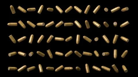 Realistic mock up of bullets falling 库存插图