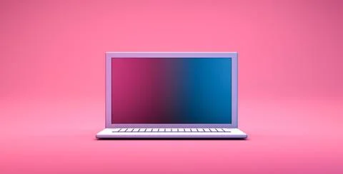 Realistic mock up of computer laptop put on the floor Stock Illustration