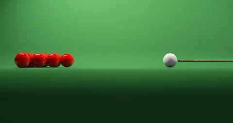 Realistic mock up of snooker table with red and white balls 库存插图