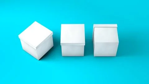 Realistic mock-up of white three box package 库存插图