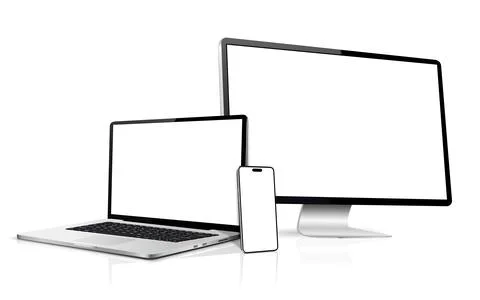 Realistic mockup computer, laptop, cellphone イラスト素材
