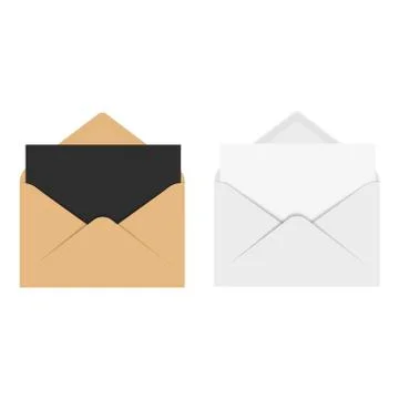 Realistic mockup envelope for letter or invitation card. Vector. Stock Illustration