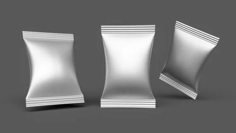 Realistic mockup of pillow pack. flow packaging mockups 3d illustration Stock Photos