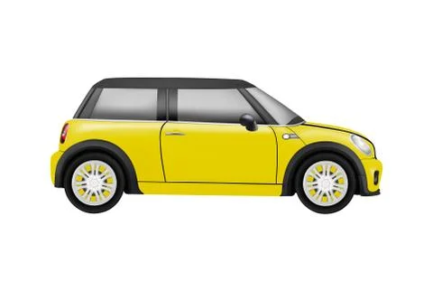Realistic model of a mini car in vector on white background Stock Illustration