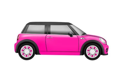Realistic model of a mini car in vector on white background Stock Illustration