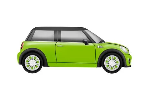 Realistic model of a mini car in vector on white background Illustrazione stock