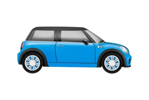 Realistic model of a mini car in vector on white background Stock Illustration