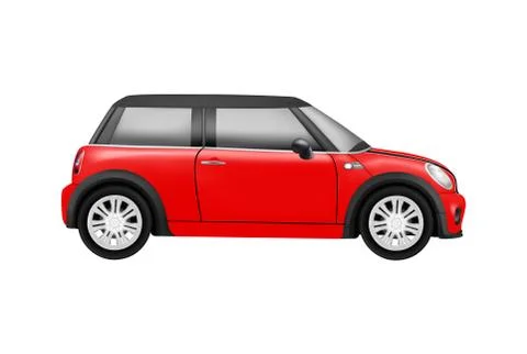Realistic model of a mini car in vector on white background Stock Illustration
