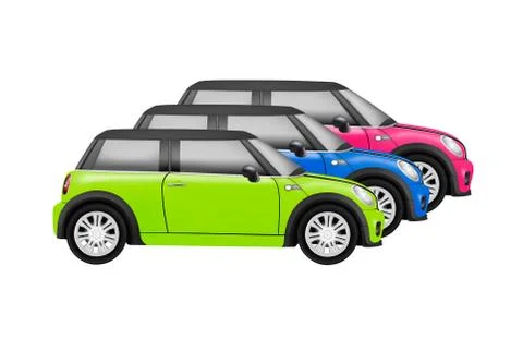 Realistic model of a mini car in vector on white background Stock Illustration
