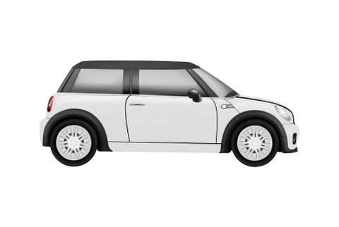 Realistic model of a mini car in vector on white background Stock Illustration