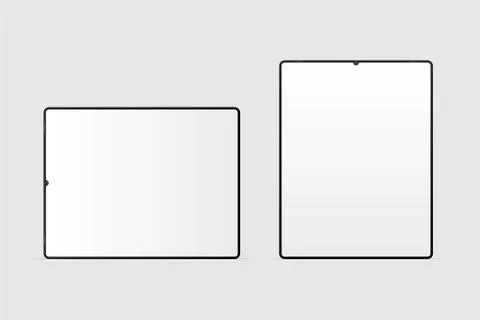 Realistic Modern black Tablet mockup, Modern tablet blank screen, Flat style  Stock Illustration