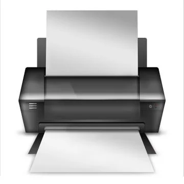 Realistic modern printer. Stock Illustration